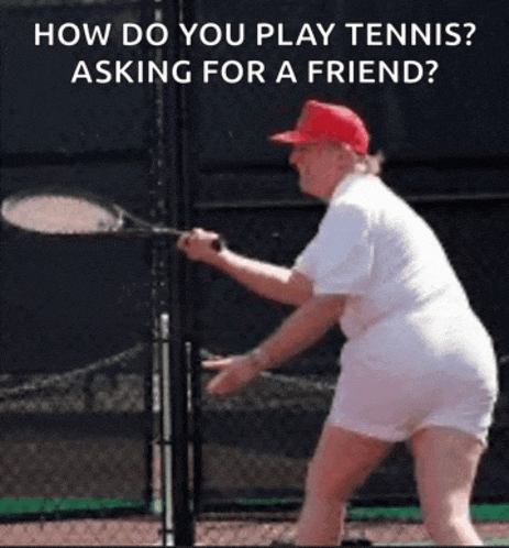 a man in a red hat is holding a tennis racquet on a court