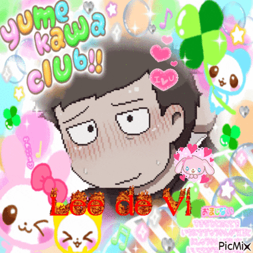 a pixel art of a man with the words yume kawa club written on it