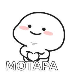a white cartoon character with a smile on his face and the word motapa .