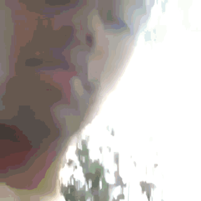 a blurry image of a person 's face with a white background