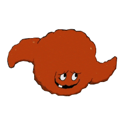a cartoon drawing of a chicken wing with a face on it