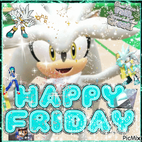 a picture of a sonic the hedgehog with the words happy friday