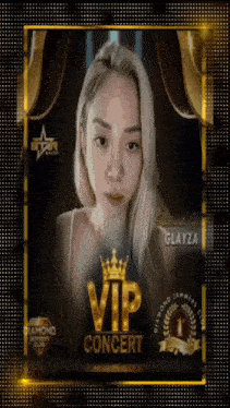 a poster for a vip concert with a blonde woman on it