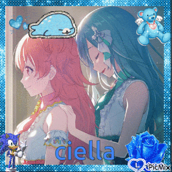a picture of two anime girls with the name cielo on the bottom