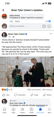 a screenshot of brian tyler cohen 's updates page