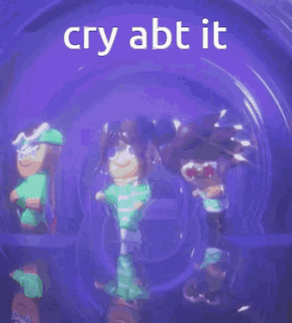 a picture of a person with the words cry abt it written on it