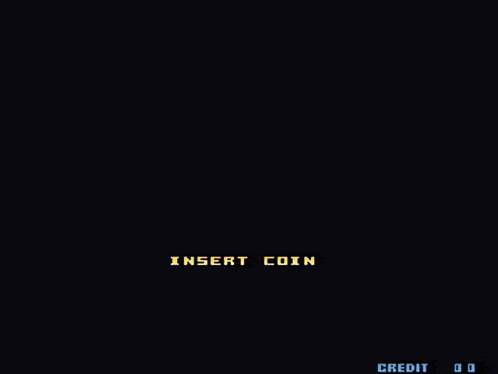 a video game screen shows a girl and a man and says insert coin on the bottom