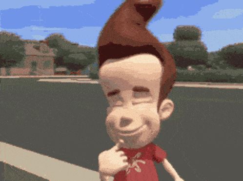 jimmy neutron is a cartoon character that is smiling and pointing