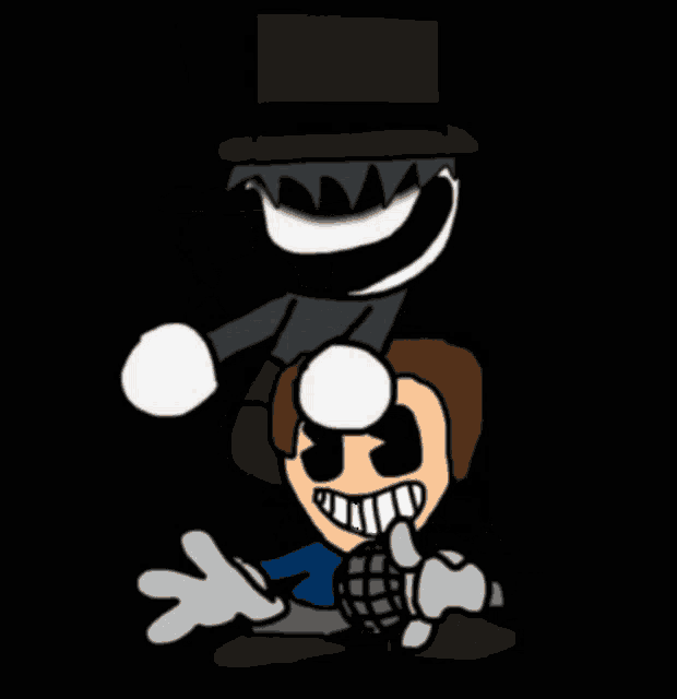 a cartoon character with a top hat and glasses is covering his eyes