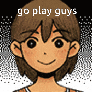 a cartoon of a boy with the words go play guys written above him