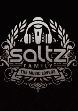 a saltz family logo with headphones and leaves