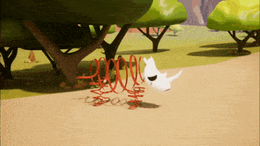 a cartoon of a rhino on a spring