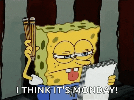 spongebob squarepants is holding a pencil and a notebook .