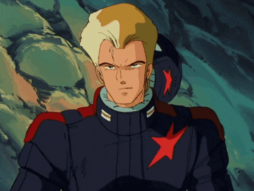 a man with a red star on his chest is wearing a black suit
