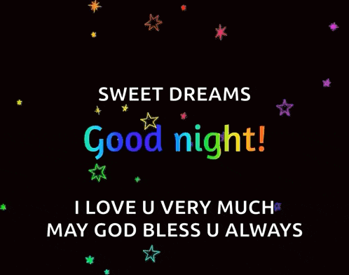 a black background with stars and the words sweet dreams good night