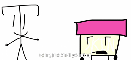 a drawing of a house with the words " can you actually shut up "