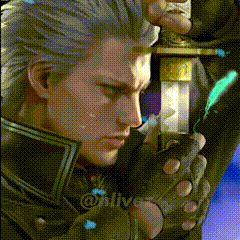 a close up of a man holding a sword in his hand .
