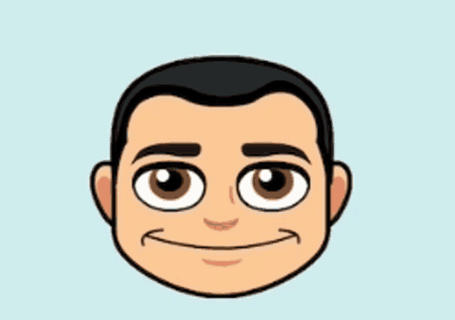 a cartoon drawing of a man 's face with a smiling expression