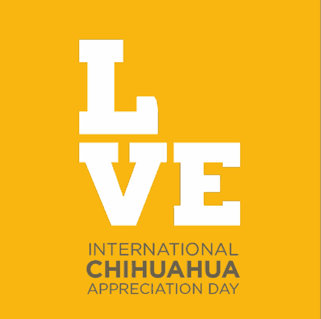a poster for international chihuahua appreciation day with a silhouette of a dog