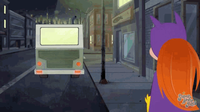 a cartoon of batgirl and super hero girls