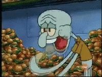 Squidward Krabby Patty GIF - Squidward Krabby Patty Eating GIFs