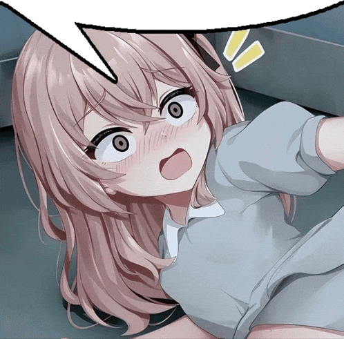 a cartoon of a girl with a speech bubble behind her