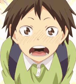 a close up of a cartoon character with his mouth open