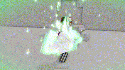 a person is standing in the middle of a road in a video game with a green light coming out of the ground .