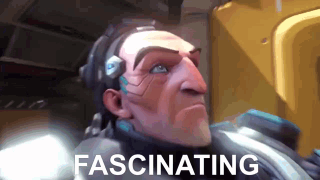 a computer generated image of a man with the word fascinating on it
