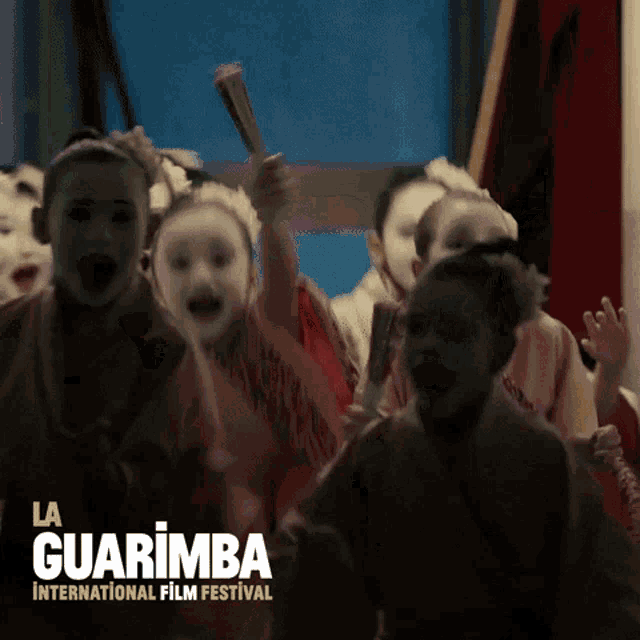 a poster for la guarimba international film festival shows a group of children