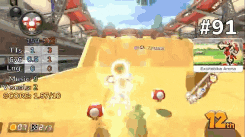 a video game with the number 91 on the top left