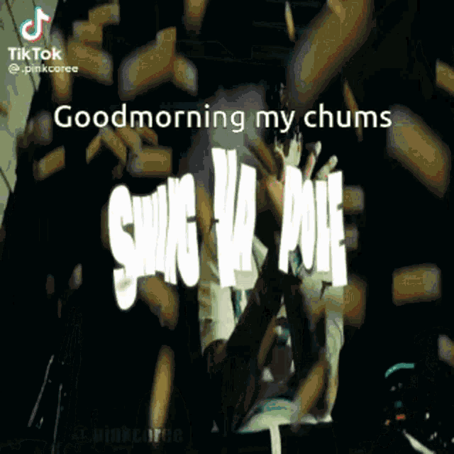 a video that says good morning my chums swag n pole
