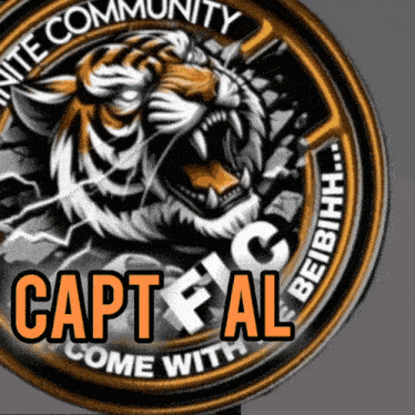 a circle with a tiger on it and the words capt f al come with