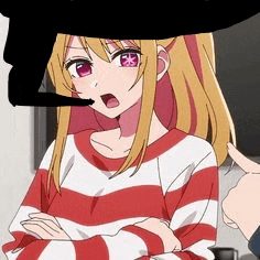 a girl in a red and white striped sweater is talking to a man .