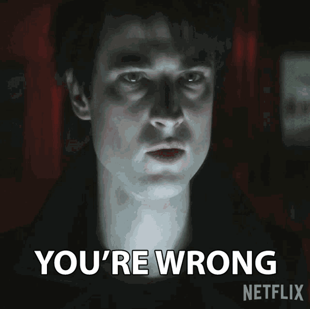 a netflix ad shows a man with a serious look on his face