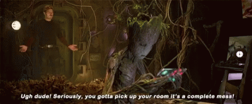 Teenage Groot Clean Your Room GIF - Teenage Groot Clean Your Room Gotg GIFs