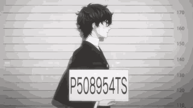 a man in a suit holds up a sign that says p508954ts