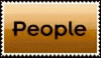 a postage stamp with the word people written on it .