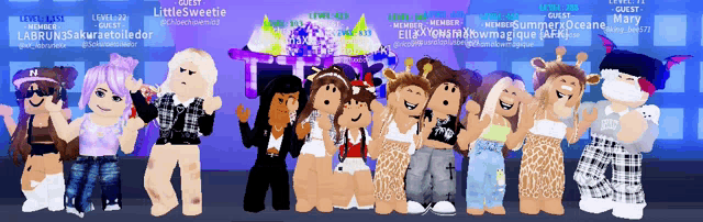 a group of people standing next to each other with the name littlesweetie on the top left