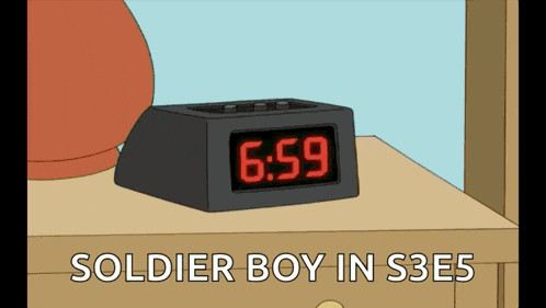 a cartoon of an alarm clock that says 6:59