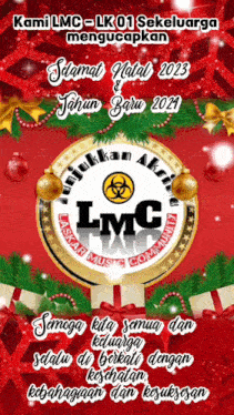 a christmas greeting card that says kami lmc lk 01 sekeluarga mengucapkan