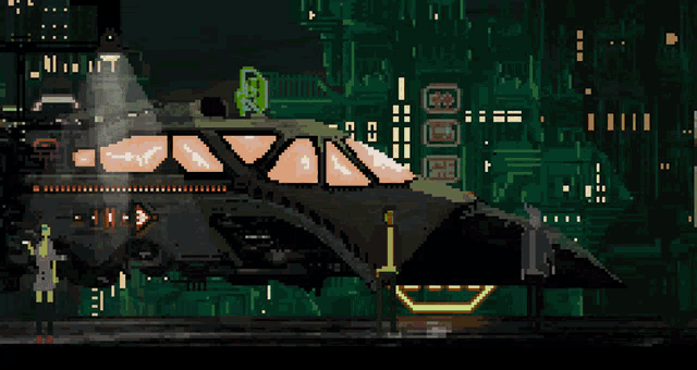 a pixel art of a spaceship with the words here is your target