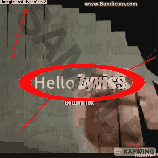 a red circle with the words hello zyvics written inside of it