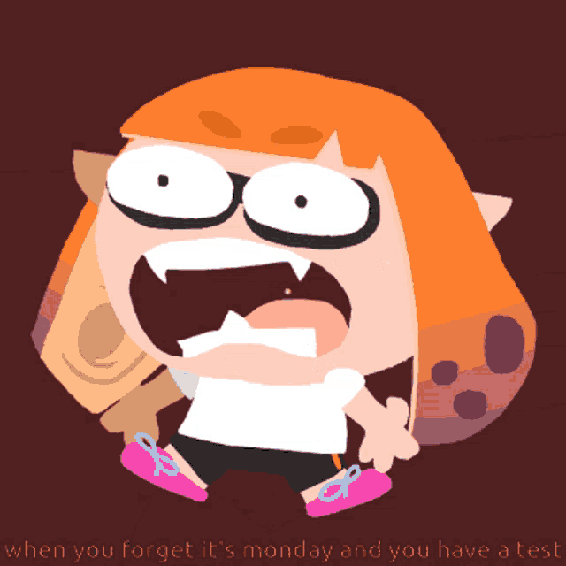 a cartoon drawing of a girl with the words " when you forget it 's monday " below her