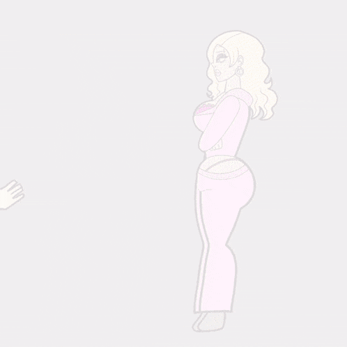a cartoon of a man kneeling down and touching a woman 's butt with the letter c on his sleeve