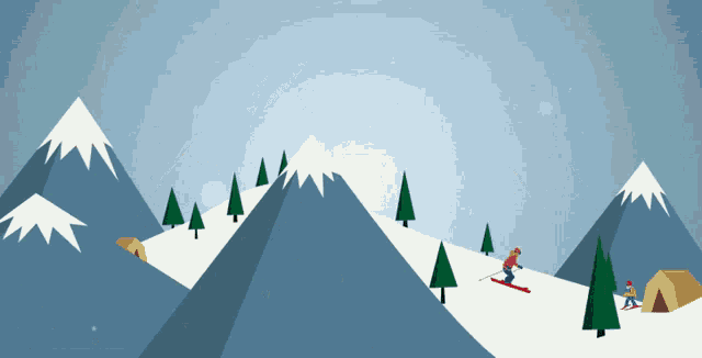 a man skiing down a snow covered mountain