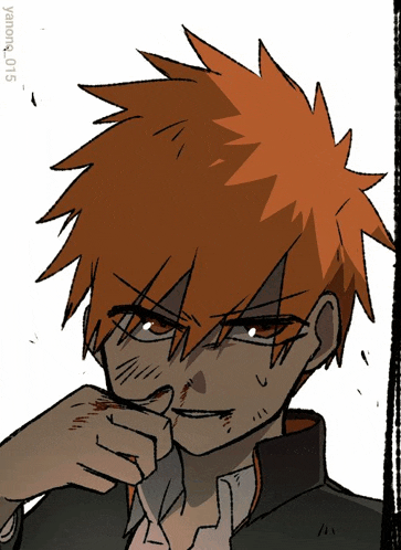 a drawing of a man with red hair and the watermark yanmar015