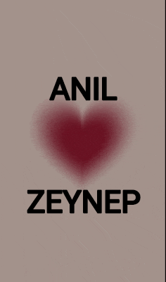a poster that says anil zeynep with a heart in the middle