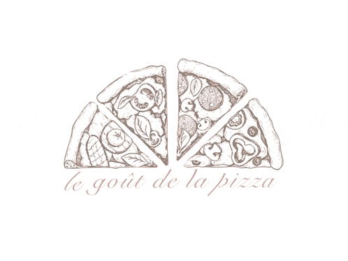a drawing of pizza slices with the words le gout de la pizza below it