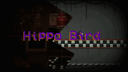 a video game called hippo bird with a checkered background